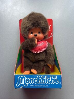 Vintage 1974 Monchhichi Brown Plush Doll
